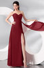Plain Sleeveless Zip up Chiffon Floor Length Prom Dresses