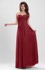 Elegant A-line Zipper Chiffon Floor Length Ruching Party Dresses