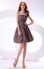 Cute A-line Spaghetti Sleeveless Taffeta Short Wedding Guest Dresses