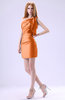 Modest Asymmetric Neckline Sleeveless Zipper Ruffles Club Dresses