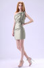 Modest Asymmetric Neckline Sleeveless Zipper Ruffles Club Dresses