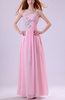 Elegant Asymmetric Neckline Zip up Chiffon Floor Length Bridesmaid Dresses