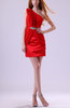 Elegant Column One Shoulder Zipper Chiffon Short Party Dresses