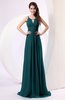 Plain Column Scoop Zipper Chiffon Ruching Evening Dresses