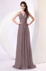 Plain Column Scoop Zipper Chiffon Ruching Evening Dresses