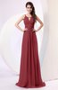 Plain Column Scoop Zipper Chiffon Ruching Evening Dresses