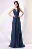 Plain Column Scoop Zipper Chiffon Ruching Evening Dresses