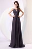 Plain Column Scoop Zipper Chiffon Ruching Evening Dresses