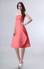 Simple A-line Strapless Zipper Knee Length Draped Party Dresses