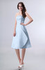 Simple A-line Strapless Zipper Knee Length Draped Party Dresses