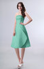 Simple A-line Strapless Zipper Knee Length Draped Party Dresses