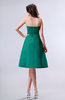 Simple A-line Strapless Zipper Knee Length Draped Party Dresses