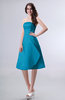 Simple A-line Strapless Zipper Knee Length Draped Party Dresses