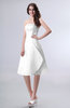 Simple A-line Strapless Zipper Knee Length Draped Party Dresses