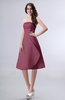 Simple A-line Strapless Zipper Knee Length Draped Party Dresses