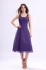 Simple A-line Square Sleeveless Zip up Wedding Guest Dresses