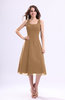 Simple A-line Square Sleeveless Zip up Wedding Guest Dresses