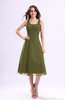 Simple A-line Square Sleeveless Zip up Wedding Guest Dresses