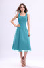 Simple A-line Square Sleeveless Zip up Wedding Guest Dresses