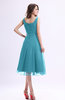 Simple A-line Square Sleeveless Zip up Wedding Guest Dresses
