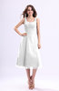 Simple A-line Square Sleeveless Zip up Wedding Guest Dresses