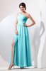 Plain Sheath Sleeveless Floor Length Pleated Prom Dresses
