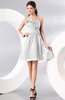 Plain A-line Strapless Sleeveless Zipper Knee Length Homecoming Dresses