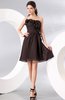 Plain A-line Strapless Sleeveless Zipper Knee Length Homecoming Dresses