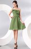 Plain A-line Strapless Sleeveless Zipper Knee Length Homecoming Dresses