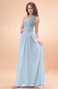 Modern A-line One Shoulder Zip up Chiffon Floor Length Bridesmaid Dresses