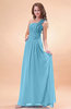 Modern A-line One Shoulder Zip up Chiffon Floor Length Bridesmaid Dresses