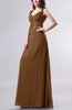 Elegant Empire Thick Straps Chiffon Floor Length Ruching Evening Dresses