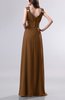 Elegant Empire Thick Straps Chiffon Floor Length Ruching Evening Dresses