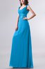 Elegant Empire Thick Straps Chiffon Floor Length Ruching Evening Dresses