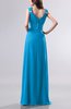 Elegant Empire Thick Straps Chiffon Floor Length Ruching Evening Dresses
