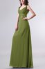 Elegant Empire Thick Straps Chiffon Floor Length Ruching Evening Dresses