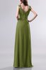 Elegant Empire Thick Straps Chiffon Floor Length Ruching Evening Dresses