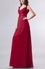 Elegant Empire Thick Straps Chiffon Floor Length Ruching Evening Dresses