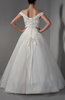 Classic Garden Off-the-Shoulder Sleeveless Lace up Organza Floor Length Bridal Gowns