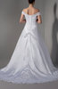 Elegant Hall Off-the-Shoulder Lace up Satin Court Train Appliques Bridal Gowns