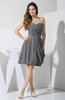 Elegant Column Sweetheart Chiffon Knee Length Pleated Little Black Dresses