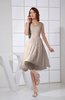 Plain A-line V-neck Sleeveless Knee Length Prom Dresses
