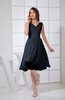 Plain A-line V-neck Sleeveless Knee Length Prom Dresses