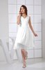Plain A-line V-neck Sleeveless Knee Length Prom Dresses