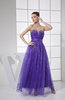 Romantic A-line Sweetheart Organza Floor Length Rhinestone Evening Dresses