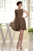 Simple A-line Sabrina Zip up Mini Sash Prom Dresses
