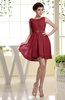 Simple A-line Sabrina Zip up Mini Sash Prom Dresses