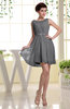 Simple A-line Sabrina Zip up Mini Sash Prom Dresses