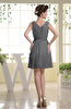 Simple A-line Sabrina Zip up Mini Sash Prom Dresses
