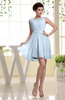 Simple A-line Sabrina Zip up Mini Sash Prom Dresses